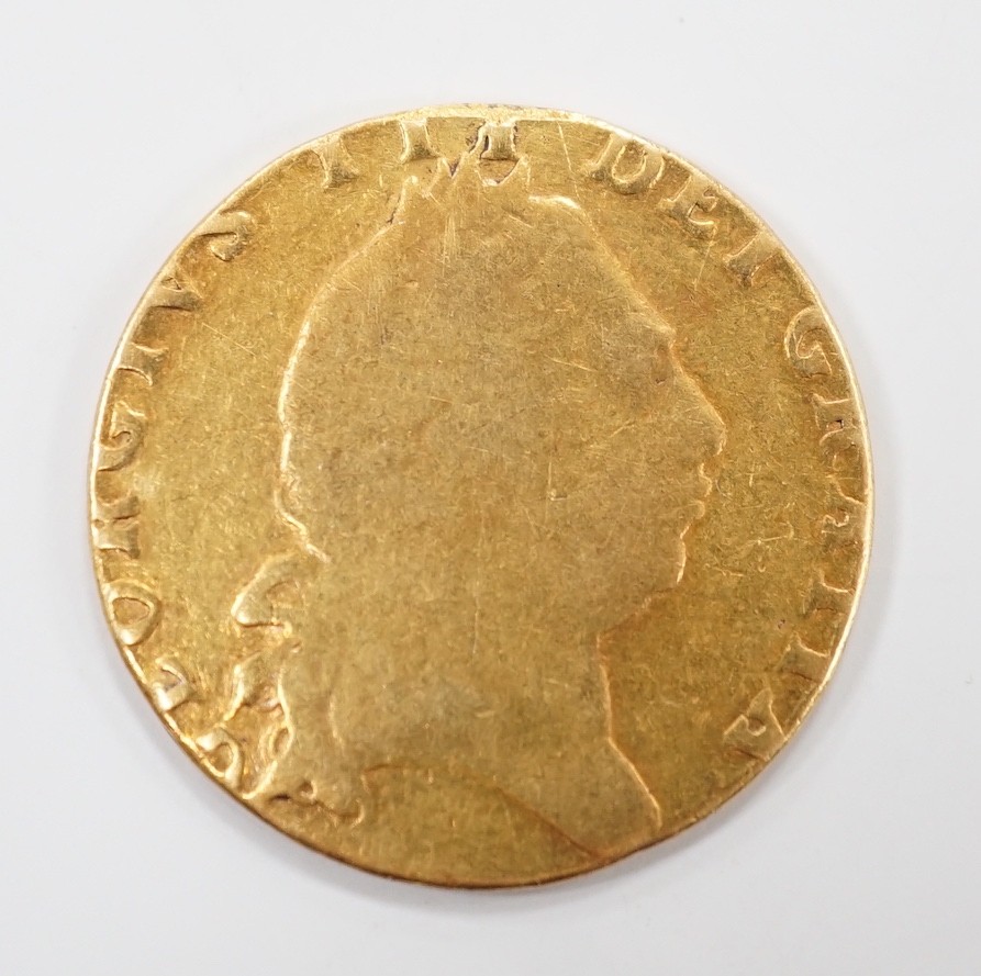 A George III 1798 gold guinea.